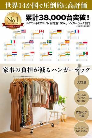 世界14か国で累計販売数38,000台を突破したハンガーラック「Tatkraft Drogo」を10月12日に販売開始。