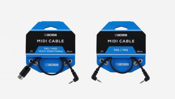 ギター／ベース用エフェクターのMIDI接続に最適なBOSSブランドのケーブルを発売