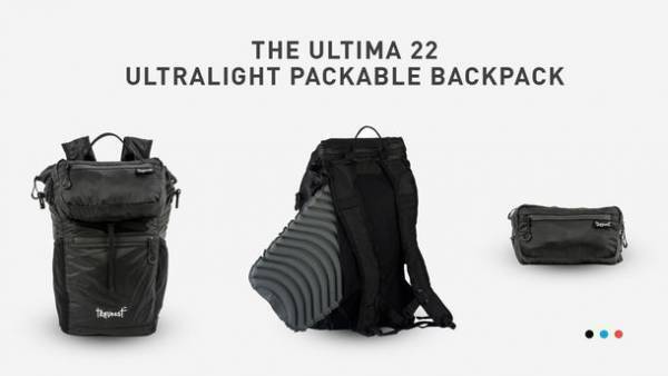 超携帯型バックパック「The Ultima 22」現在Makuakeにて応援購入総額380万円を突破！10月7日までプロジェクト実施中
