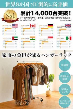 世界8か国で累計販売数14,000台を突破したハンガーラック「Tatkraft Darren」を10月15日に販売開始