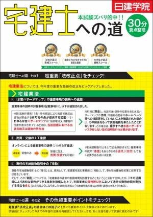 “毎年大好評！”『宅建士 本試験』　10/15「超直前対策」、10/17試験当日「解答速報＆合格推定点」をYouTubeにて無料配信！