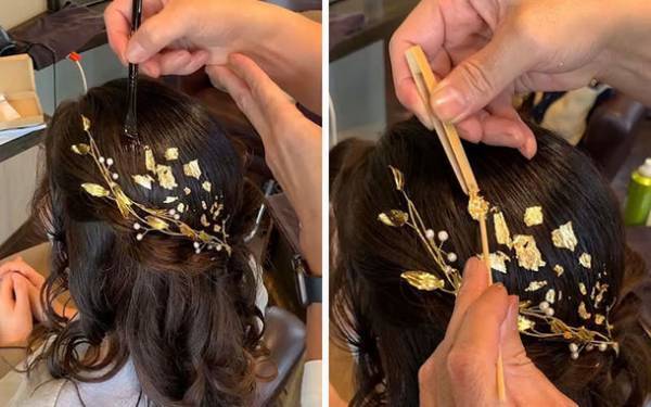 流行の金箔ヘア・金箔ネイル(※1)に伝統の金沢箔を。美容師と共に開発した新しい工芸品。2021年10月21日より箔一各店にてヘア・ネイル用金沢箔を発売