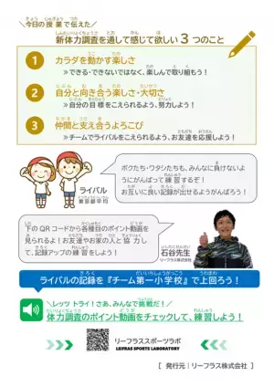 日本最大級のスポーツスクール運営企業リーフラス、小学校向け「運動教育プログラム」を提供　新体力テストの記録が前年比30％アップ