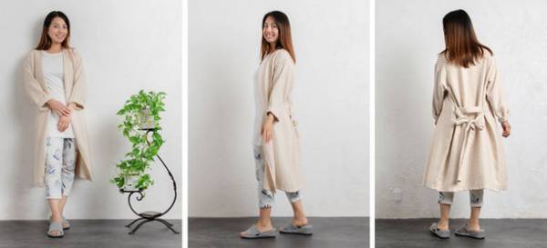 まるでシルクのような肌触り！さらりと羽織れる新作バスローブ「今治産わた音シルキーローブ」が“slouch&chic”にて10/27発売