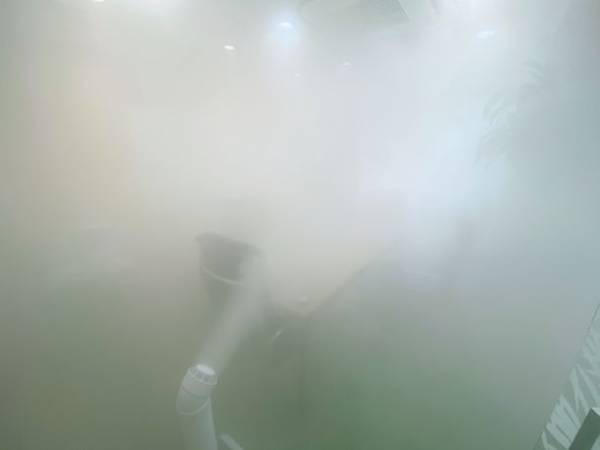 森友通商、次亜塩素酸水「モーリス」を過剰噴霧した場合の空気中塩素濃度を計測