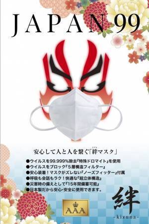 15年間備蓄可能な、医療用のN95マスクを遥かに上回る高機能「JAPAN99-絆-」マスクの販売をYahoo!で販売開始！