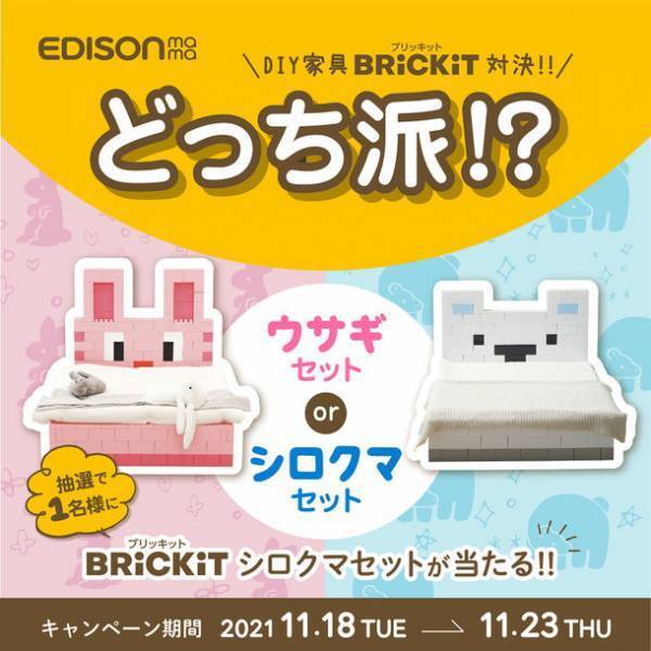 変幻自在の子ども用DIY家具　成長に合わせ約40種類の家具が組み立てられる「Brickit(ブリキット)」発売記念！Instagramキャンペーンを11/18より開催