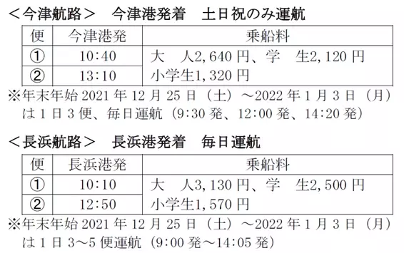 ～ びわ湖クルーズ2021-2022 ～12月6日（月）より冬期ダイヤにて運航を開始！