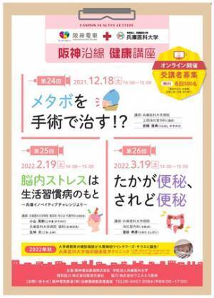 「阪神沿線健康講座」 初のオンライン開催！～「身近な病気」をテーマに兵庫医科大学病院のドクターが詳しく解説～