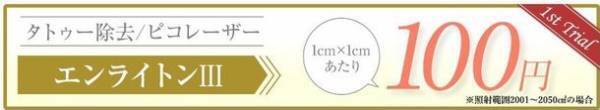 《タトゥー除去ならルーチェクリニックのピコレーザーで決まり》「《1cm×1cmあたり110円(※)でタトゥー除去ができるエコノミープラン》」を発売