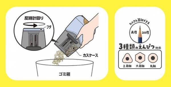 たくさんけずれて、安全に使える！空気の力でくっつく吸盤付き「充電式鉛筆けずり」が新登場！