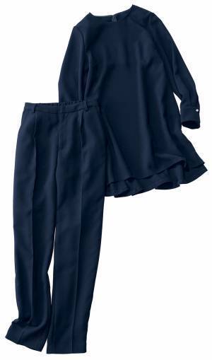 ベルメゾンママの声から生まれたフォーマルウエアジャケット無しでもきちんと見えする「チュニックブラウススーツセット」12月17日より販売開始