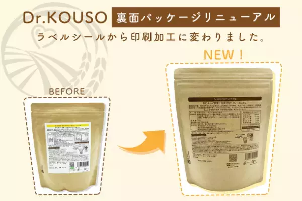 米こうじ入り美容大豆プロテイン「Dr.KOUSO」のパッケージがリニューアル！環境に配慮したラベルレス化デザインに