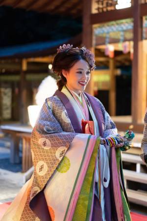 十二単のお方様も登場！長沼静きもの学院、乃木神社にて「きものランウェイ」を開催