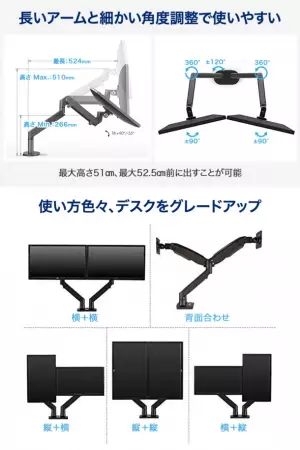 欧米で15,000個の販売実績を持つ3種類のMagicHold社製モニターアームを日本で販売開始