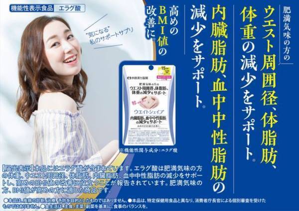 機能性関与成分「エラグ酸」配合！高めのBMI値の改善に役立つ機能性表示食品【ウエイトシェイプ】を1月31日に発売