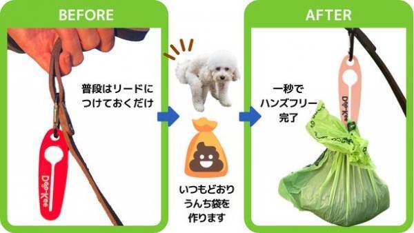 犬のフンを『持たない』『バッグに入れない』専用ホルダー【DOO-KEE】英国から初上陸。1月14日Makuakeにて登場。