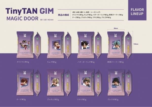 BTS 7人のメンバーが可愛いキャラクターになって誕生した「TinyTAN」から、韓国のり『TinyTAN GIM』が発売
