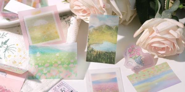 旅をイメージしてデザインしたBGMのトレーシングペーパーシール2022年1月20日発売