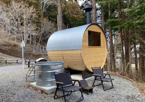 山梨県道志村で国産ヒノキバレルサウナ販売開始！！