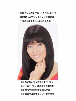 マスク生活による顔のたるみ“マスクたるみ”を解決！顔専用・筋トレ法「顔筋NANAマジックメソッド」※特許取得済　2022年1月24日(月)　無料お試しオンラインレッスン開催！