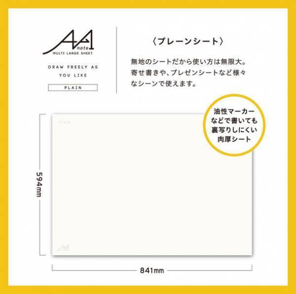 会議やプレゼン、卒業色紙など、自由に使える大判シートをA4ノートにして手軽に持ち運べる「A4→A1note(エイヨンエイワンノート)」を2月8日に新発売