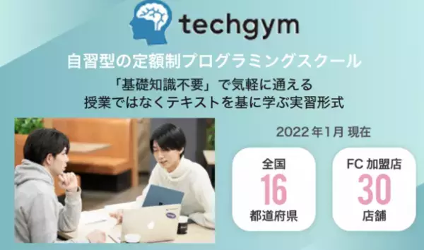 月額22,000円の定額制プログラミングスクール「テックジム」が株式投資型クラウドファンディングを2022年2月6日(日)から開始予定　53名の起業家から応援メッセージも届いている！