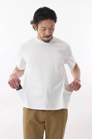 ポッコリお腹をスリムに見せる！オジサン軍団が開発した「手ぶらで外出“大人の多ポケットTシャツ”」　2/27までMakuakeにてプロジェクト実施