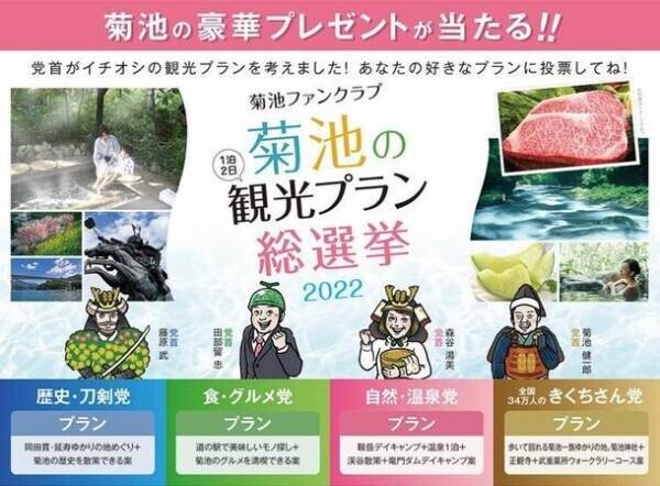 今年もやります総選挙！菊池ファンクラブ創設1周年記念企画　「菊池の観光プラン総選挙」を開催