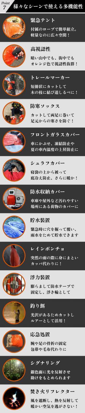 【進化するサバイバルグッズ】NASA宇宙探査用に開発した素材を利用した多機能サバイバルシート！もしもの時の非常時(防災)、アウトドア、普段使いに！Makuakeにて4月17日18:00まで販売中
