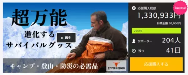 【進化するサバイバルグッズ】NASA宇宙探査用に開発した素材を利用した多機能サバイバルシート！もしもの時の非常時(防災)、アウトドア、普段使いに！Makuakeにて4月17日18:00まで販売中