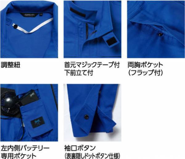 過酷な職場環境から働く人を守る空調服(R)　綿100％の難燃加工素材で熱やスパッタから身体を守るワークウェア