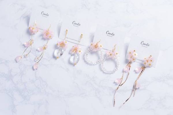 太陽光で色が変わる桜のピアス・イヤリング　2022春・新作「色づく桜」を販売開始