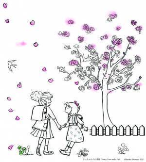 みんなで明るい色彩を手に取ろう！生きるということは、ぬり絵をぬることにちょっと似ている。ぬり絵も出来る創作型絵本『さっちゃんの八重桜 Cherry Tree and a Girl』第2刷発売