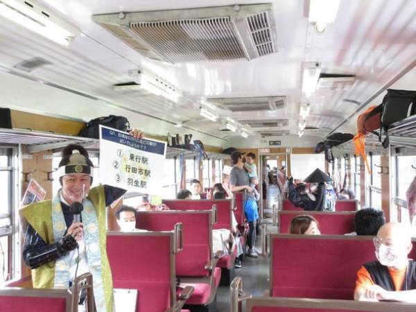 SLパレオエクスプレスの車内で、沿線地域PRイベント　4/10秩父駅直結「じばさん商店」、4/16花の癒し「行田花手水」とコラボイベントを実施