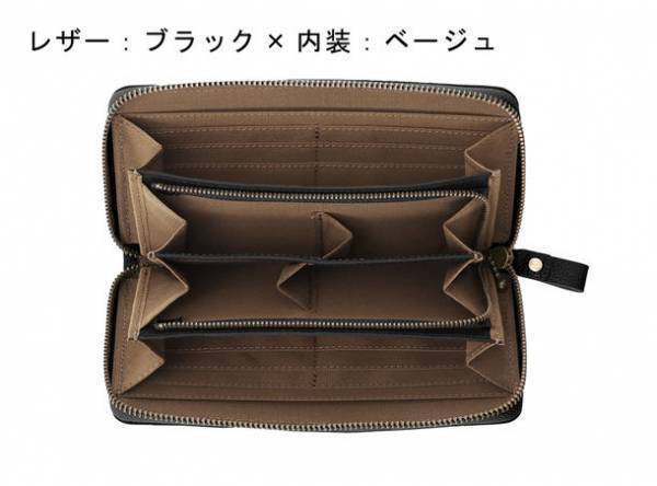明治40年創業の老舗工房が展開するコインを4つの仕切りに収納出来る牛革長財布　カラーオーダー受注販売を受付中