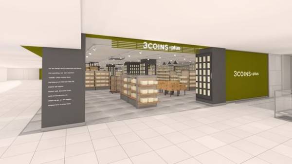 銀座エリア初！4月27日(水) 西銀座デパートに関東最大級の3COINS+plus(スリーコインズプラス) がオープン