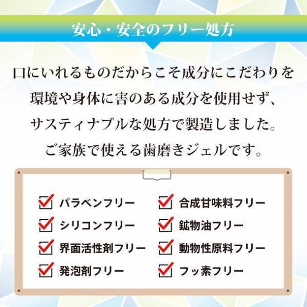 8つのフリー処方で泡立たない爽やかなミガキ心地　新処方の薬用歯みがきジェルを4月から販売開始