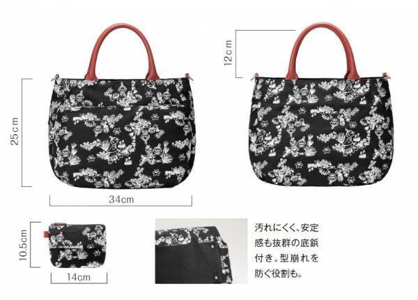 リトルミイが総刺繍で描かれたオリジナルデザインの２WAY バッグ「 リトルミイ ムーミン谷のお花畑」総刺繍の２WAY バッグ＆ポーチ新発売