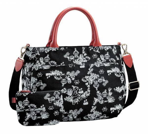 リトルミイが総刺繍で描かれたオリジナルデザインの２WAY バッグ「 リトルミイ ムーミン谷のお花畑」総刺繍の２WAY バッグ＆ポーチ新発売