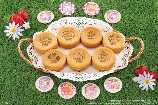 大人気BT21の焼き印がかわいい“まんまる焼き”が新登場　パジャマを着たキャラクターのまんまるシール付き♪