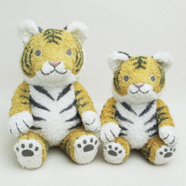 オーガニックコットン100％　草木染め ベンガラ型染めの「トラのぬいぐるみ」を公式通販サイトで5/30に販売開始！