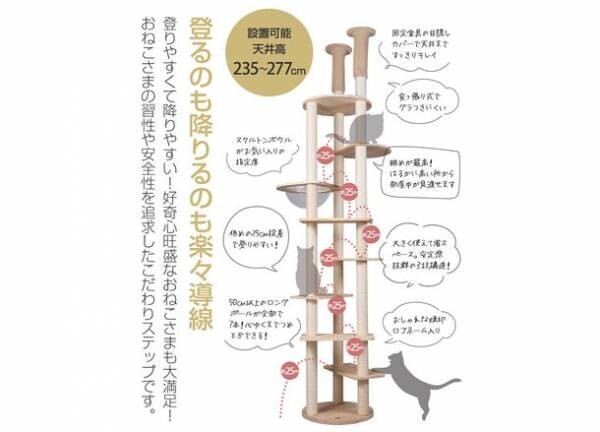 おねこさまとご主人さまに日本製こだわりの逸品を　日本初(※)！レザー調素材の新作キャットタワー、宇宙ステーションをイメージした木製キャットタワーが新発売