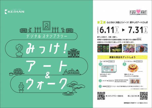 お気に入りのアートを京阪沿線で発見！連続企画「デジタルスタンプラリー みっけ！アート＆ウォーク」の第2弾「心ときめくお庭とスイーツ！癒やしのアートさんぽ」を実施します