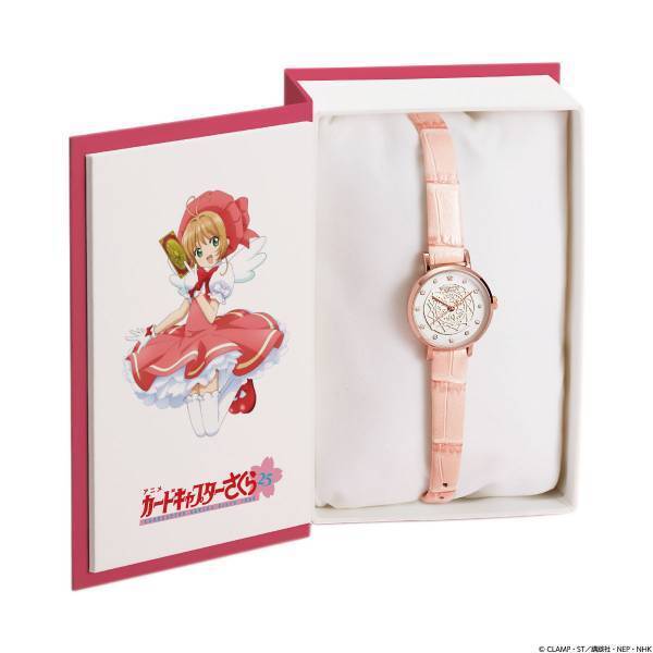 『カードキャプターさくら』アニメ放送開始25年を記念して12石のクリスタルが煌めくピンクゴールドの腕時計が登場！クロウカードブックをイメージした特製ボックス入り