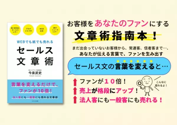 書籍『WEBでも紙でも売れる セールス文章術』発売　スーパー52店舗の売上に貢献！