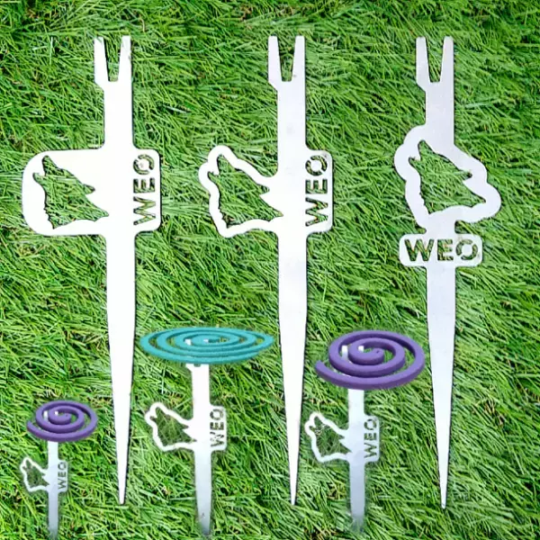 夏のアウトドアに役立つ“地面に挿す蚊取り線香台”「WEOかとり台」を7/7から販売開始　～創業48年の板金屋による新たな挑戦～