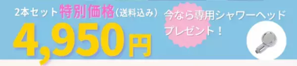 “しみわたる美容水”fravitaビタミンシャワーフィルター　「2本セット＋専用シャワーヘッド」が41％オフの￥4,950で購入できるキャンペーンを実施中！
