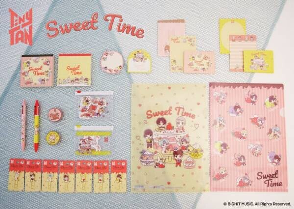 スイーツモチーフの「Sweet Time」をテーマにした『TinyTAN』文具シリーズ第2弾を8月中旬より発売　～ケーキやフルーツデザインなど全10種～