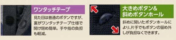 留め具のバリエーションを増やしシニア男性の着替えをサポート　紳士用機能性ニットベスト＆カーディガンを発売